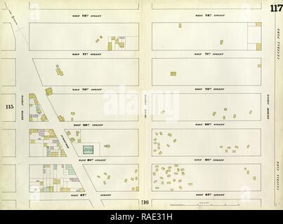 117 de la plaque : Site délimité par West 72e Rue, 8e Avenue, 67e Rue Ouest, 10e Avenue. 1857, 1862, Perris et repensé Banque D'Images