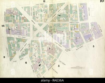 10 : Carte délimité par la rue Chatham, James Street, South Street, Dover Street, Franklin Square, Frankfort Street repensé Banque D'Images