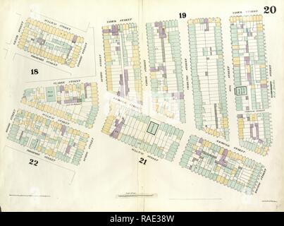 Assiette 20 : carte délimitée par Hamersley Street, Houston Street, Sullivan Street, Spring street, Thompson Street, Grand repensé Banque D'Images