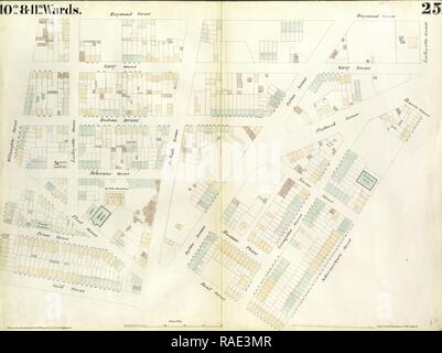 Planche 25 : carte délimitée par Willoughby Street, rue Raymond, Lafayette Avenue, Flatbush Avenue, rue pouvoirs repensé Banque D'Images