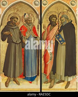 Saint François et un évêque Saint, Saint Jean-Baptiste et Saint Dominique, Fra Angelico Guido di Pietro (Fra, repensé Banque D'Images