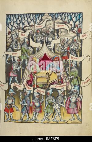 Les douze tribus d'Israël, Regensburg, Bavière, Allemagne, environ 1400 - 1410 couleurs, Tempera, or, argent, peinture et repensé Banque D'Images