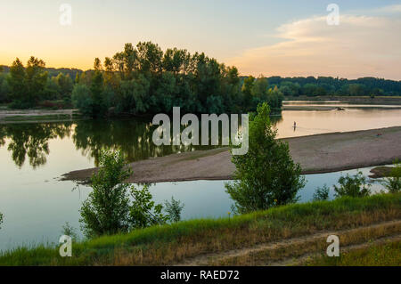 Rives de la Loire près de Tours (ouest France) : bancs de sable *** *** légende locale Banque D'Images