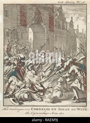 Le meurtre de la frères De Witt, 1672, Jan Luyken, Jan Claesz dix Hoor. Repensé par Gibon. L'art classique avec un repensé Banque D'Images