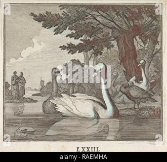 Swan, Caspar Luyken emblème, Jan Luyken, Christoph Hotel. Repensé par Gibon. L'art classique avec une touche moderne repensé Banque D'Images