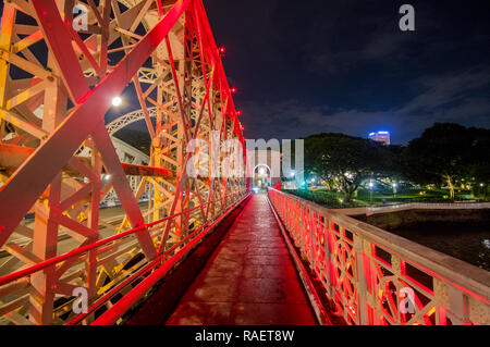 Le pont Anderson entre le Fullerton Hotel et Victoria Theatre et salle de Concert, Singapour Banque D'Images