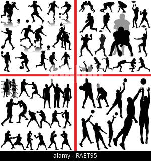 Les femmes au football, au basket-ball, football, Illustration de Vecteur