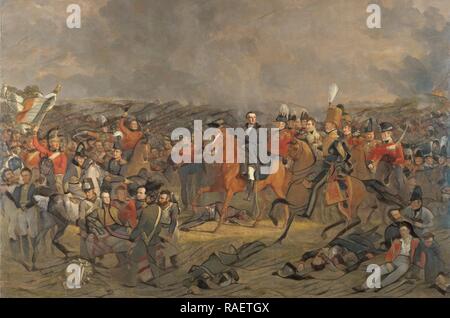 La bataille de Waterloo Belgique, Jan Willem Pieneman, 182. Repensé par Gibon. L'art classique avec une touche moderne repensé Banque D'Images