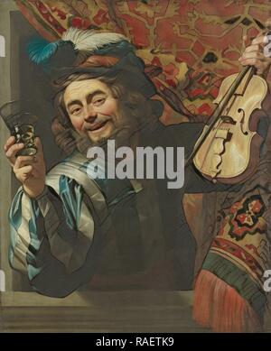 Le Merry Fiddler, Gerard van Honthorst, 162. Repensé par Gibon. L'art classique avec une touche moderne repensé Banque D'Images