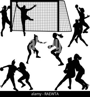 Femme handball player Illustration de Vecteur