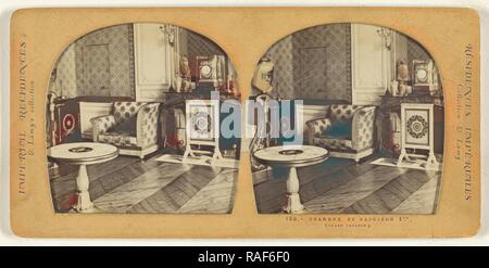 Chambre de Napoléon 1er, (Grand Trianon), E. Lamy (Français, Actif 1860 - 1870), 1855 - 1865, à la main, d'albumen repensé Banque D'Images