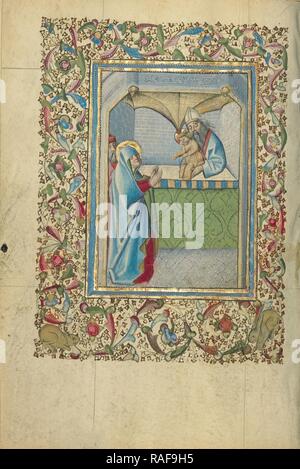 La présentation au Temple, Naples, Campanie, Italie, environ 1460 Tempera, couleurs, l'or, et de l'encre sur parchemin, feuille repensé Banque D'Images