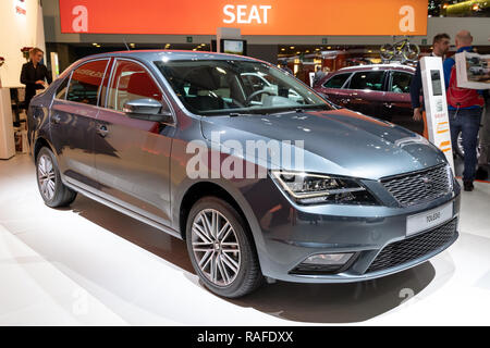 Bruxelles - Jan 19, 2017 : voiture Seat Toledo présenté à l'Autosalon Bruxelles Salon de l'automobile. Banque D'Images