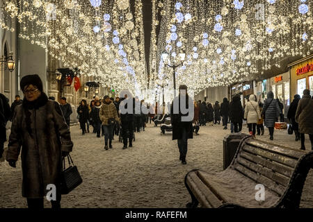 Moscou, Russie - 2 janvier. 2019. Les célébrations de Noël sur la place Loubianka Banque D'Images