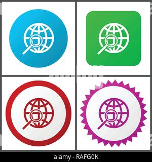 Vous pouvez vector icon set. Modèle plat web icons en eps 10. Les boutons Internet colorés en quatre versions. Illustration de Vecteur