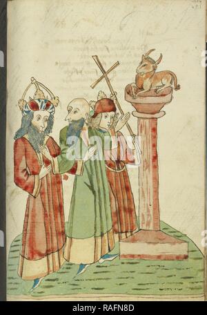 Le roi Josaphat, Avenir, et Nachor , voici le veau d'or, disciple de Hans Schilling (allemand, Actif 1459 - 1467 repensé Banque D'Images