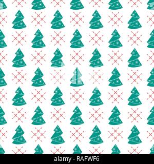 Bonne année 2019 et Noël vector illustration. Modèle sans couture avec arbre de Noël. L'origami plié. Illustration de Vecteur
