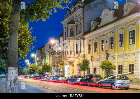 Le Musée Ethnographique de style baroque au centre-ville de Targu Mures, Roumanie Banque D'Images