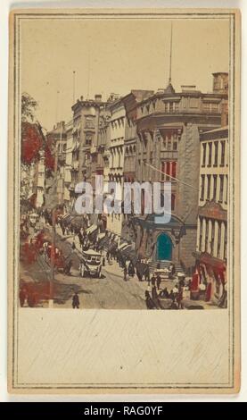 Broadway, de Wall Street North - N.Y, Edward et Henry T. Anthony & Cie (American, 1862 - 1902), à propos de 1862, d'albumen repensé Banque D'Images