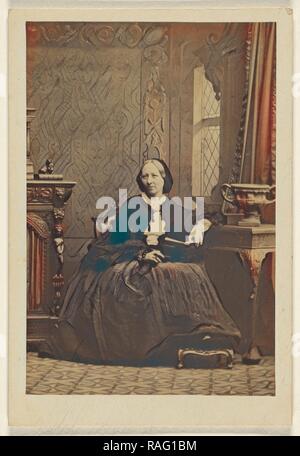 Une femme âgée, assis, Camille Silvy (Français, 1834 - 1910), les années 1860, à l'albumine argentique. Repensé par Gibon. Classic repensé Banque D'Images