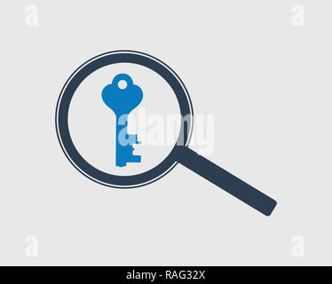 Recherche de mots-clés icône sur fond gris. EPS vectoriel style plat. Illustration de Vecteur