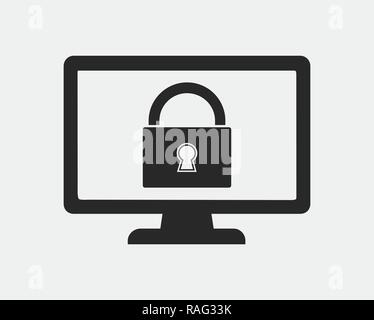 L'icône de sécurité informatique sur fond gris Illustration de Vecteur