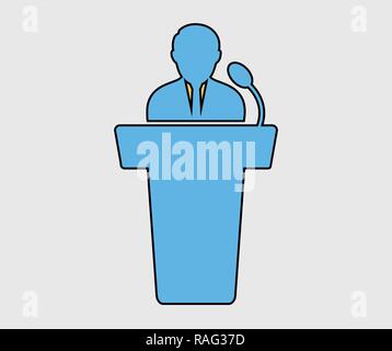 Le Président colorés icône sur fond gris. Illustration de Vecteur