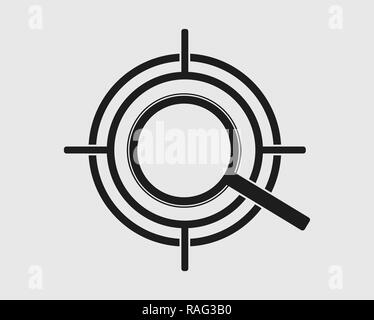 Fixation cible icône sur fond gris. Illustration de Vecteur