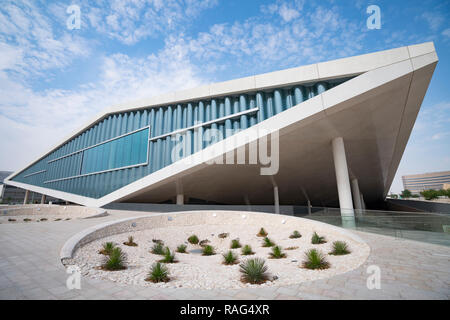 Nouvelle bibliothèque nationale du Qatar dans l'éducation, la ville de Doha, au Qatar. Rem Koolhaas, architecte. Banque D'Images