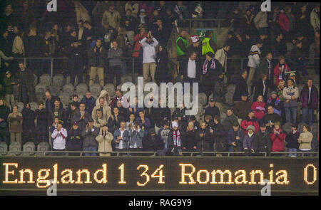 Rugby, le défi Investec. 17 novembre 2001 l'Angleterre v Roumanie - Twickenham. Score final : 134 Angleterre Roumanie 0 Banque D'Images