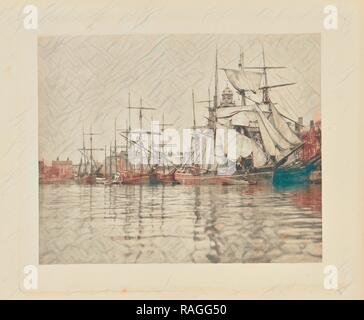 Great Yarmouth Port, Peter Henry Emerson (britannique, né à Cuba, 1856 - 1936), Londres, Angleterre, 1890, Photogravure repensé Banque D'Images