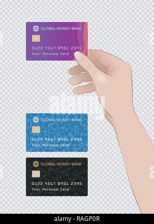 Carte de paiement détenus par la main des femmes Illustration de Vecteur