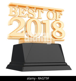 Golden Award, best of 2018 concept. Le rendu 3D isolé sur fond blanc Banque D'Images