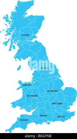 United Kingdom. La France logiciel carte. Carte vectorielle isolé sur fond blanc Illustration de Vecteur