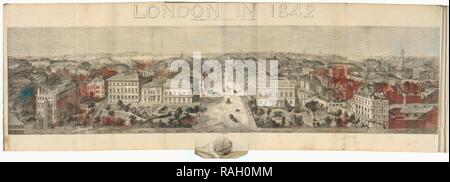 Londres en 1842 prises depuis le sommet de la colonne du duc d'York, gravure sur bois, 1843, sous l'image : vue Nord repensé Banque D'Images