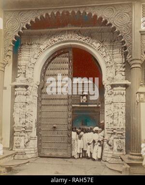 Ancienne passerelle Darbar, Inde, 1886 - 1889, à l'albumine argentique. Repensé par Gibon. L'art classique avec une touche moderne repensé Banque D'Images