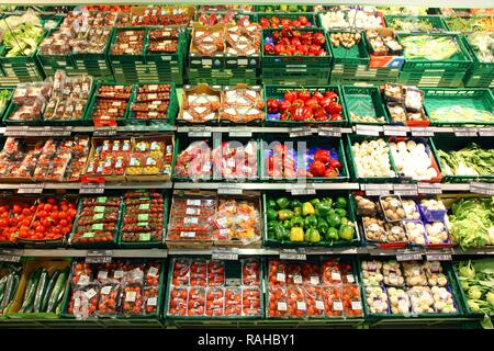 Compteur de légumes, self-service, ministère de l'alimentation, supermarché Banque D'Images