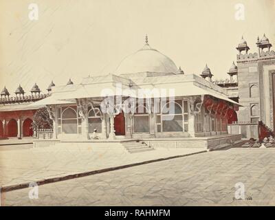 Futtypore Sikri, le tombeau en marbre du cheik Selim Chisti, Samuel Bourne (anglais, 1834 - 1912), Fatehpur Sikri, Inde repensé Banque D'Images