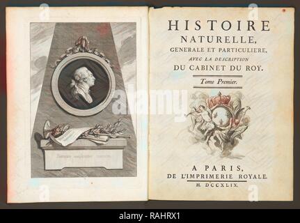 Frontispice et page de titre, Histoire naturelle, générale et particulière : avec la description du cabinet de roi repensé Banque D'Images