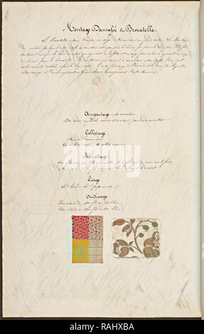 Manuscrit textile française, ca. 1820, ce manuscrit, un manuel d'instruction pour une école associée à un repensé Banque D'Images