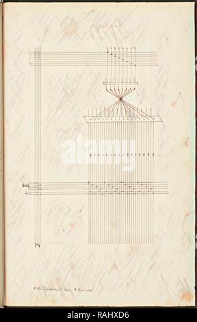 Manuscrit textile française, ca. 1820, ce manuscrit, un manuel d'instruction pour une école associée à un repensé Banque D'Images