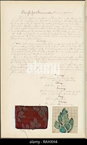 Manuscrit textile française, ca. 1820, ce manuscrit, un manuel d'instruction pour une école associée à un repensé Banque D'Images