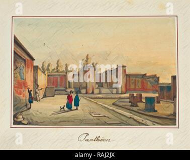 Panthéon, Pompei, Inconnu, Aquarelle, ca. 1840 ?, Macellum (VII 9, 7). Repensé par Gibon. L'art classique avec un style moderne repensé Banque D'Images
