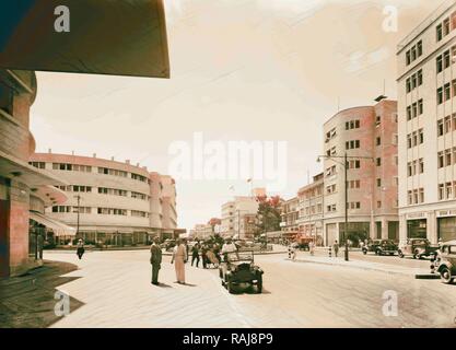 Suite d'actes terroristes et les mesures du gouvernement. Haïfa. Kings Way à Haïfa. 1938, Israël, Haifa. Repensé Banque D'Images