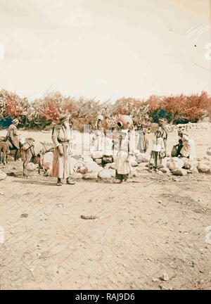 Vues du nord. Le printemps à Cana de Galilée 1900, Israël, Kafr Kannā. Repensé par Gibon. L'art classique avec un repensé Banque D'Images