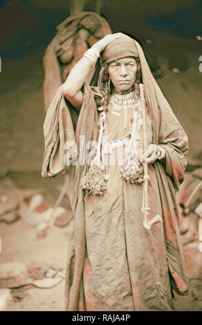 Tribu bédouine de Adwan est du Jourdain. 1898, la Jordanie. Repensé par Gibon. L'art classique avec une touche moderne repensé Banque D'Images