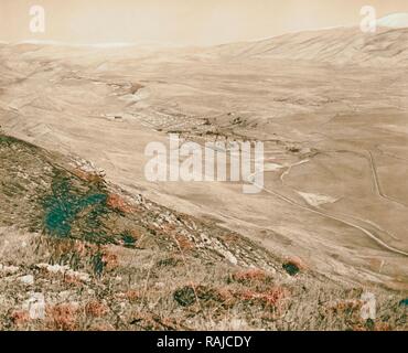 La Palestine et Israël, des sujets de 1953. Haute Galilée, au-dessus du lac de Houleh 1953 établissements humains. 1953, Israël, Hula repensé Banque D'Images