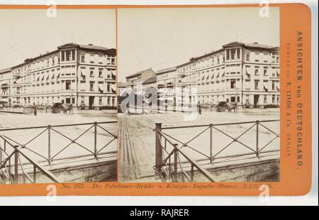 Le pont de Potsdam et La Reine Augusta Street, Berlin, Allemagne, Johann Friedrich Stiehm, E. Linde & Co, 1860 - 1890 repensé Banque D'Images