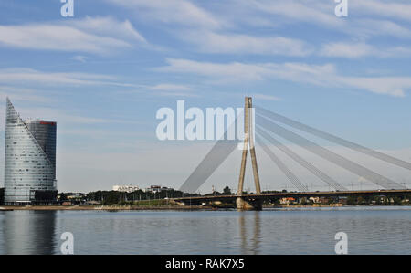 Vanu Bridge et Daugava. Riga, Lettonie Banque D'Images