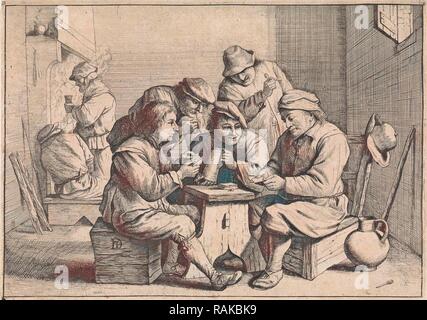 Joueurs de cartes, Anonyme, 1626 - 1740. Repensé par Gibon. L'art classique avec une touche moderne repensé Banque D'Images